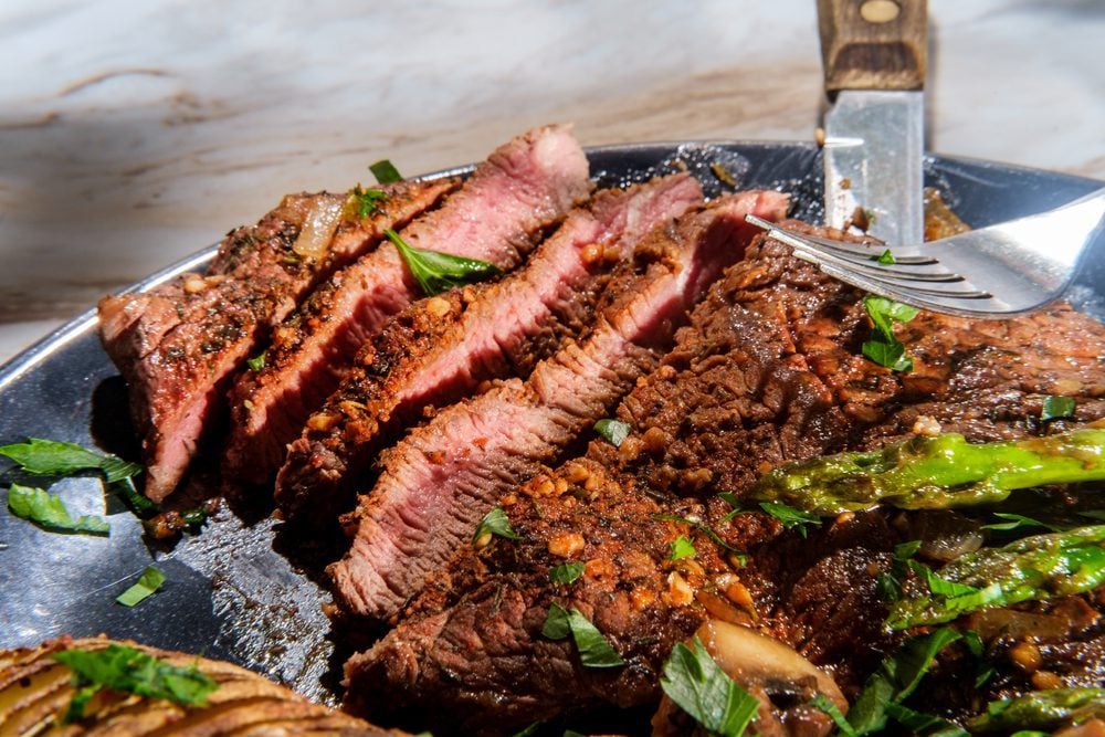Chile-Rubbed Rib Eyes with Cilantro-Lime Butter Delight