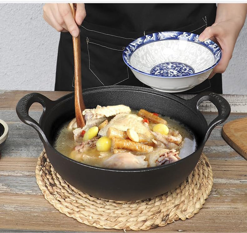 Cast Iron Wok with Handles, Pre-Seasoned Cast Iron Grilling Wok, Use in the Oven, on the Stove, or on the Grill (10 Inch)