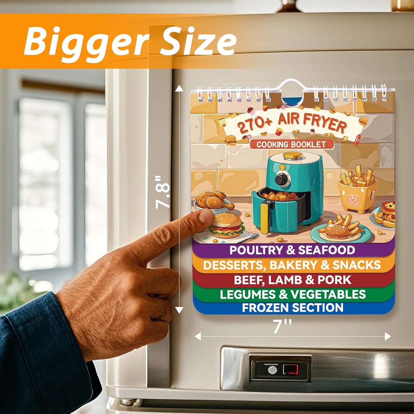 270+ Foods Air Fryer Cheat Sheet Magnets Cooking Guide Booklet, Air Fryer Cooking Guide Magnetic, Air Fryer Accessories for Fryer