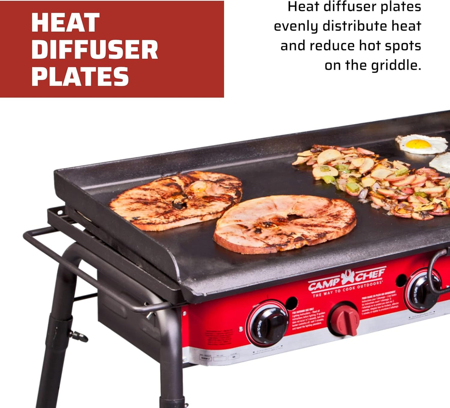 Camp Chef 3-Burner Griddle - Professional Flat Top Griddle for Camp Chef Cooking Systems - Outdoor Cooking Equipment - Fits 16" Cooking Systems