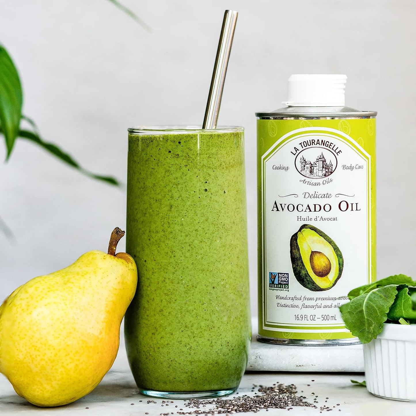 La Tourangelle, Avocado Oil, Handcrafted from Premium Avocados, Great for Cooking, as Butter Substitute, and for Skin and Hair, 16.9 Fl Oz