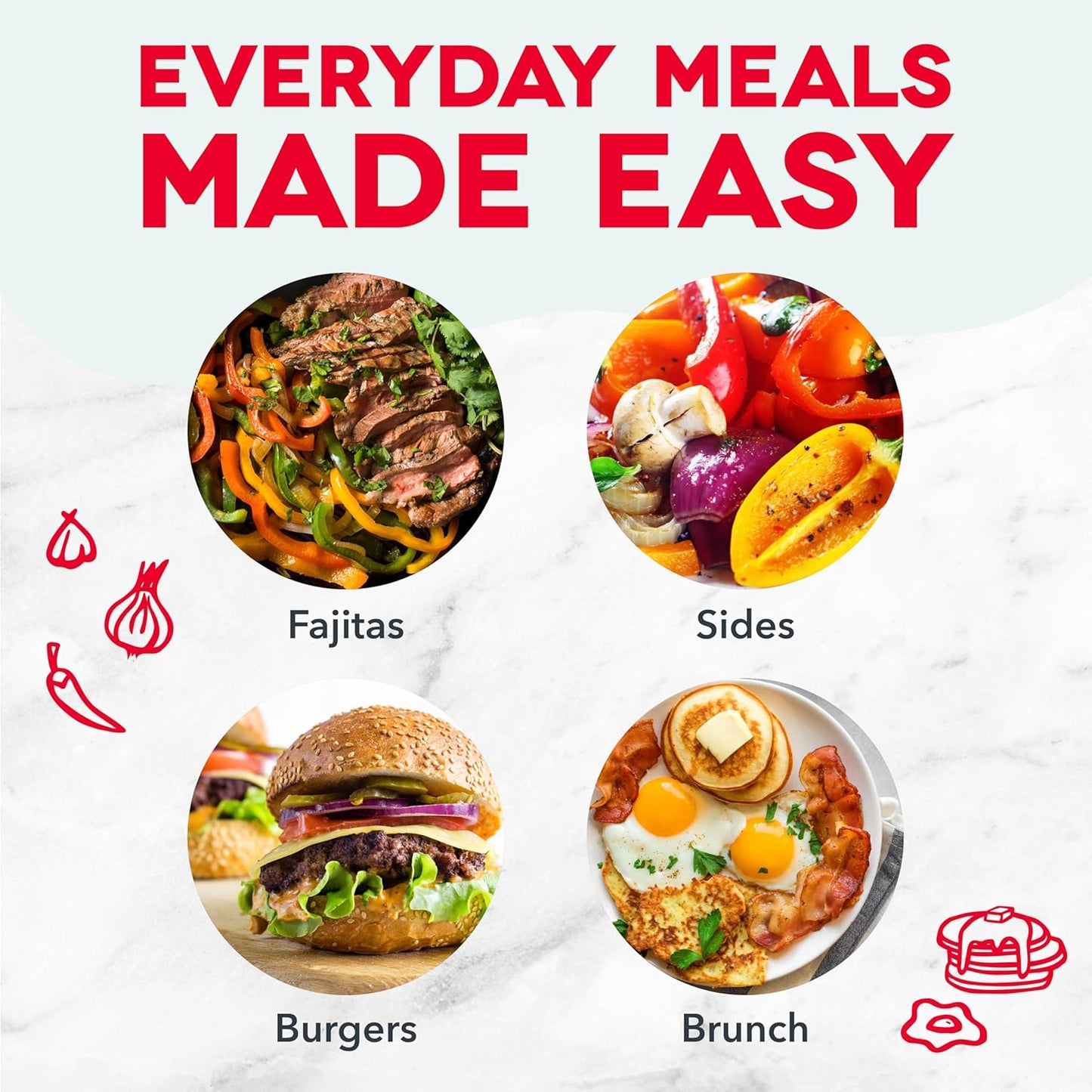 DASH Deluxe Everyday Electric Griddle with Dishwasher Safe Removable Nonstick Cooking Plate for Pancakes, Burgers, Eggs and More, Includes Drip Tray + Recipe Book, 20” X 10.5”, 1500-Watt - Red