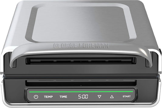 George Foreman Family Size (4-6 Servings), GRD6090B Smokeless-Digital Smart Select, Stainless Steel