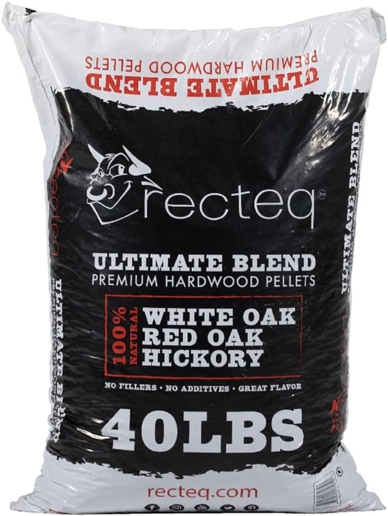 Recteq Ultimate Premium Hardwood Grilling Cooking Pellet Barbecue BBQ Grill Smoker Blend with Red Oak, White Oak, and Hickory, 40 Pound Bag