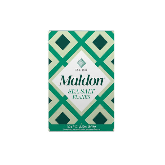 Maldon Salt, Sea Salt Flakes, 8.5 Oz (240 G), Kosher, Natural, Handcrafted, Gourmet, Pyramid Crystals (Packaging May Vary)