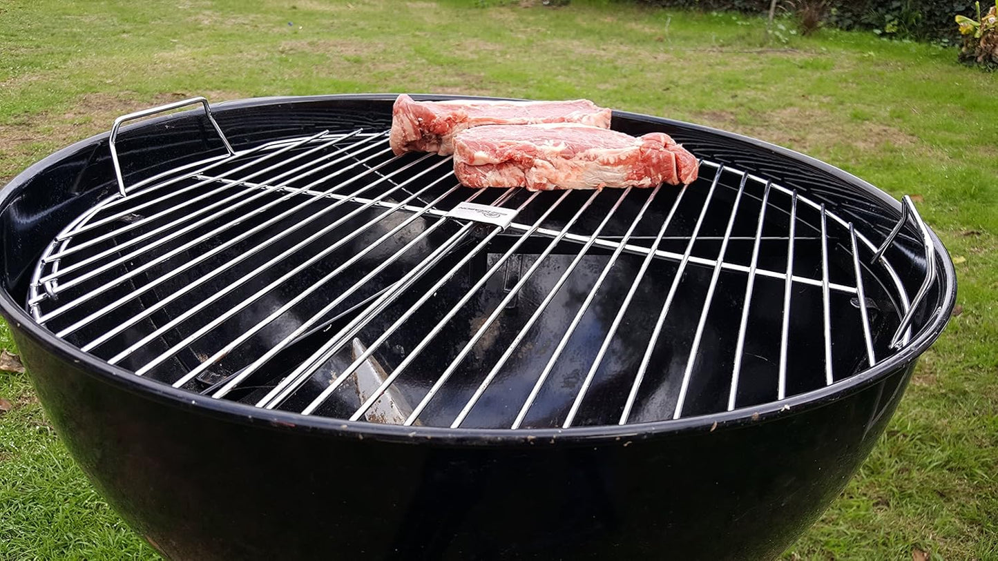 BBQ Dragon 22 Inch Rotating Grill Grate – Hinged Cooking Surface for Easy Charcoal Access – Heavy Duty 360° round Rotating Grate Replacement – Fits Weber Kettle & Other Charcoal Grills