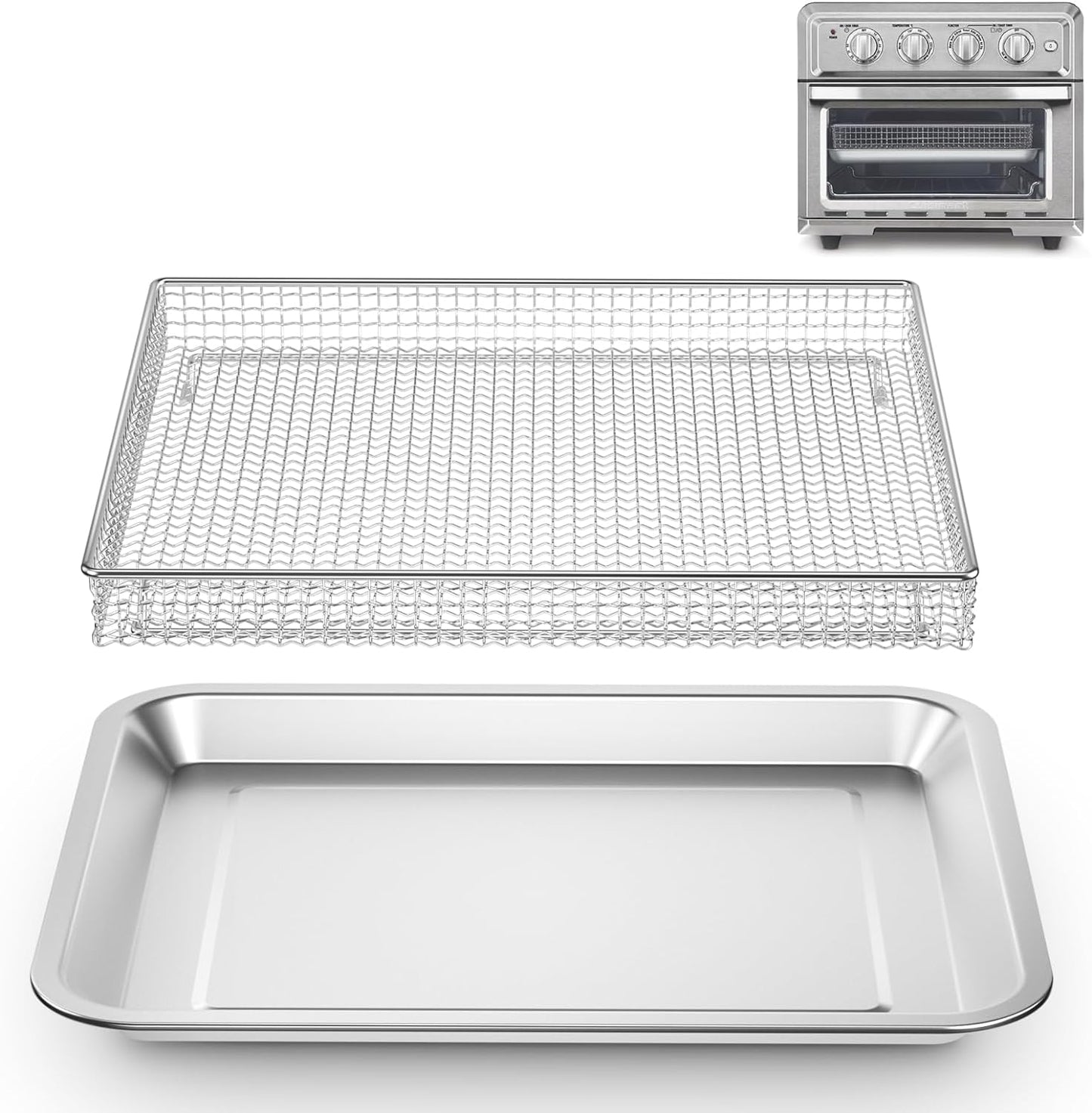Stainless Steel Air Fryer Basket and Tray,Compatible with Cuisinart Airfryer TOA-060 and TOA-065