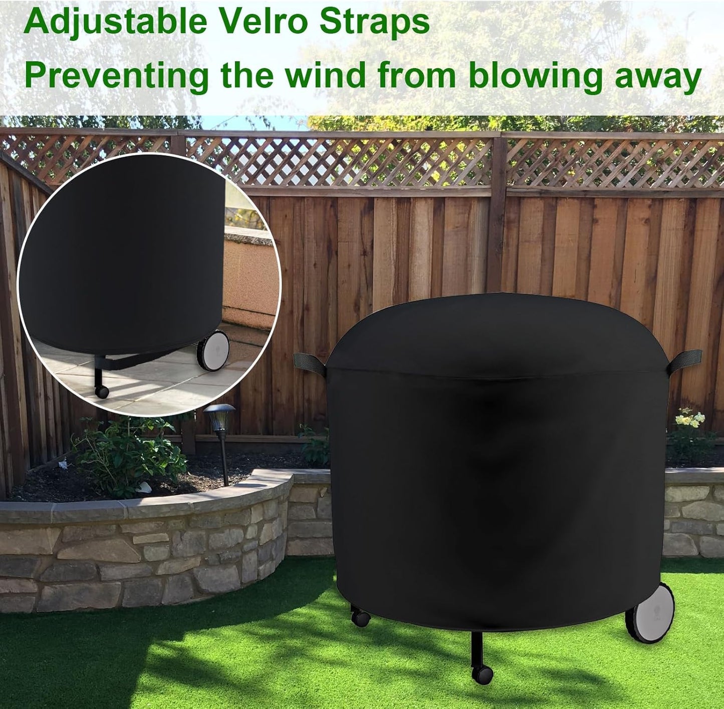 Extra Large Grill Cover Fits Weber Ranch Kettle Charcoal Grill 37",Char-Griller AKORN Kamado Charcoal Grill Model E16620,Outdoor round Grill Cover(46" D)