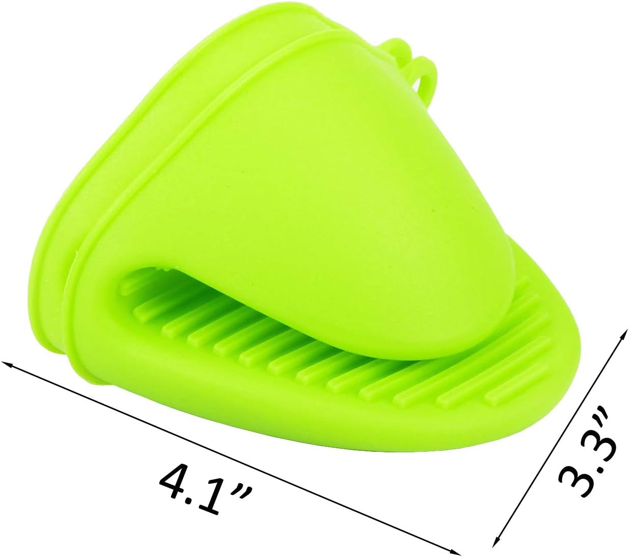 2 Pairs Mini Oven Gloves Silicone Heat Resistant Cooking Pinch Mitts Potholder for Kitchen Cooking & Baking (Green and Rose Red)