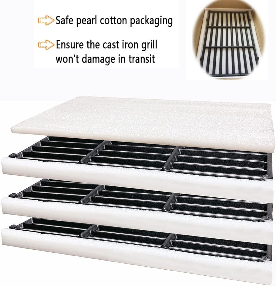 Grill Grates for Charbroil Advantage 4 Burner 463343015 463344015 463344116, Advantage 2 Coal Parts 463340516 Gas Grill, G467-0002-W1 Cast Iron Cooking Grids for Tru Infrared 463336016, 16 15/16"