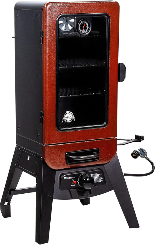 Pit Boss Grills PBV3G1 Vertical Smoker, Red Hammertone 684 Sq Inches (Pack of 1)