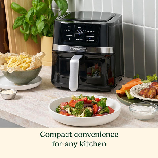 Cuisinart Air Fryer Oven, 2.6-Qt Basket Stainless Steel Air Fryer, Kitchen Dishwasher-Safe Parts with 3 Presets to Roast, Bake, & Air Fry, Quick & Easy Electric Fryer Meals, AIR-80