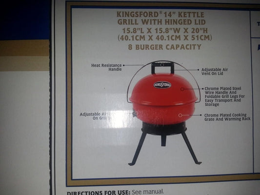 Kingsford 14" Kettle Charcoal Grill with Hinge