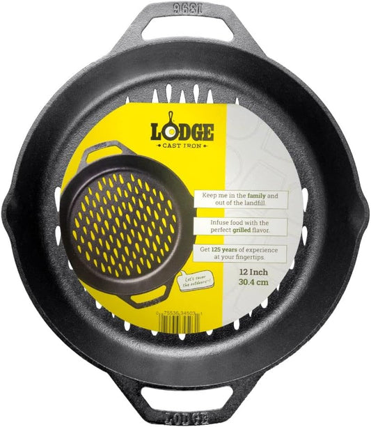 Lodge 12" Cast Iron Dual Handle Grill Basket