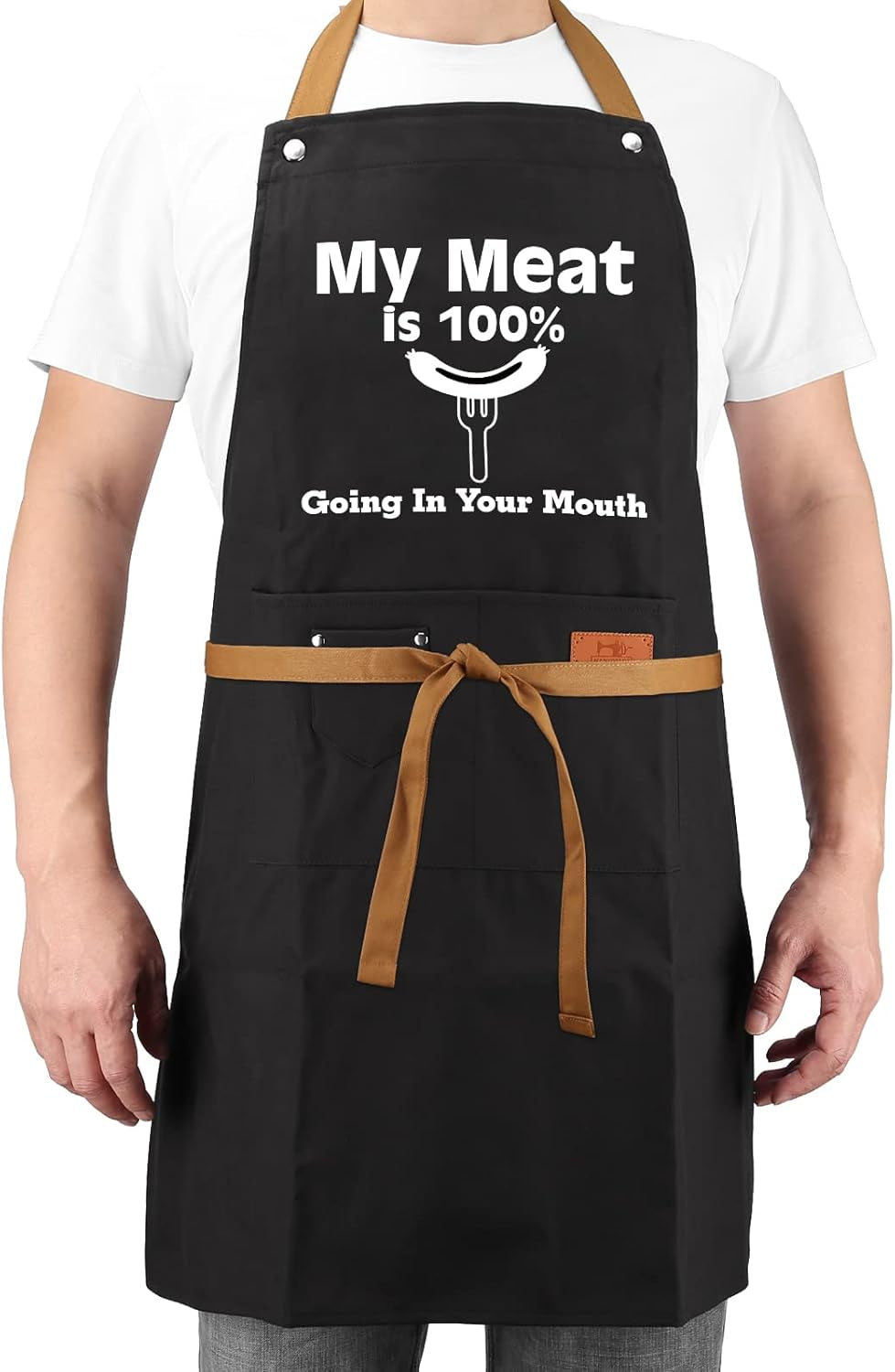 Gifts for Boyfriend, Husband Gifts from Wife, Fathers Day, Birthday Gifts for Men, Naughty Gifts for Him, Anniversary Mens Funny Gifts Gag Gifts - Kitchen Chef Apron W Pockets