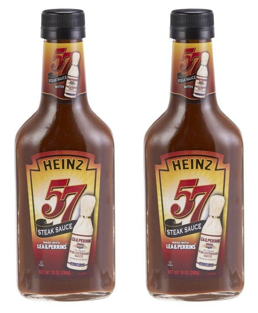 2 Pack Steak Sauce Heinz 57 with Lea & Perrins Worcestershire Sauce 10Oz Bottle