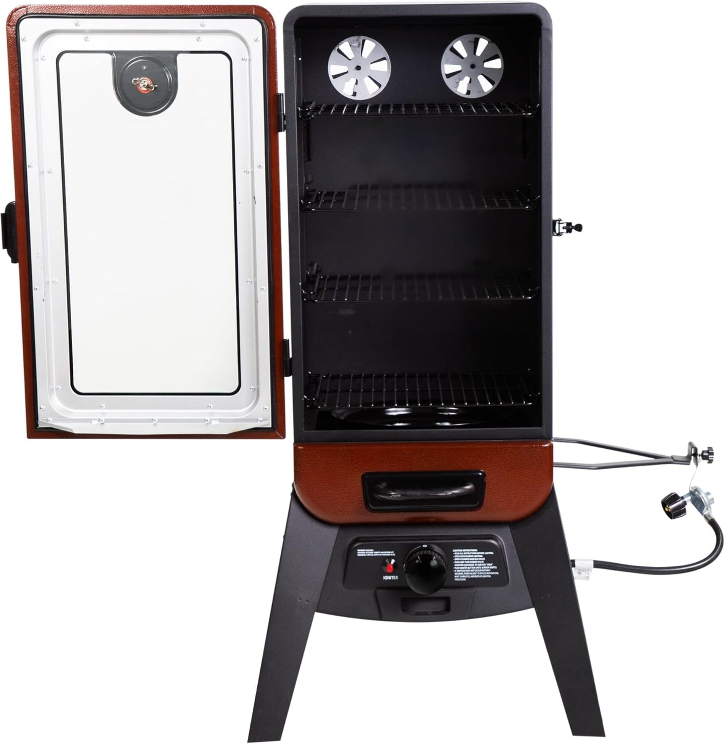 Pit Boss Grills PBV3G1 Vertical Smoker, Red Hammertone 684 Sq Inches (Pack of 1)