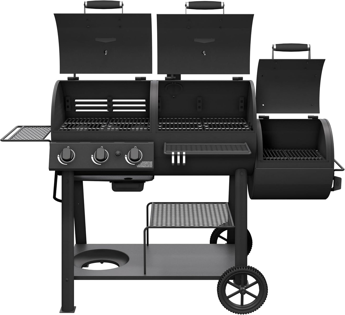 OKLAHOMA JOE'S® Canyon™ Charcoal and Propane Gas Combination Smoker and Grill, Black Steel, 24203004