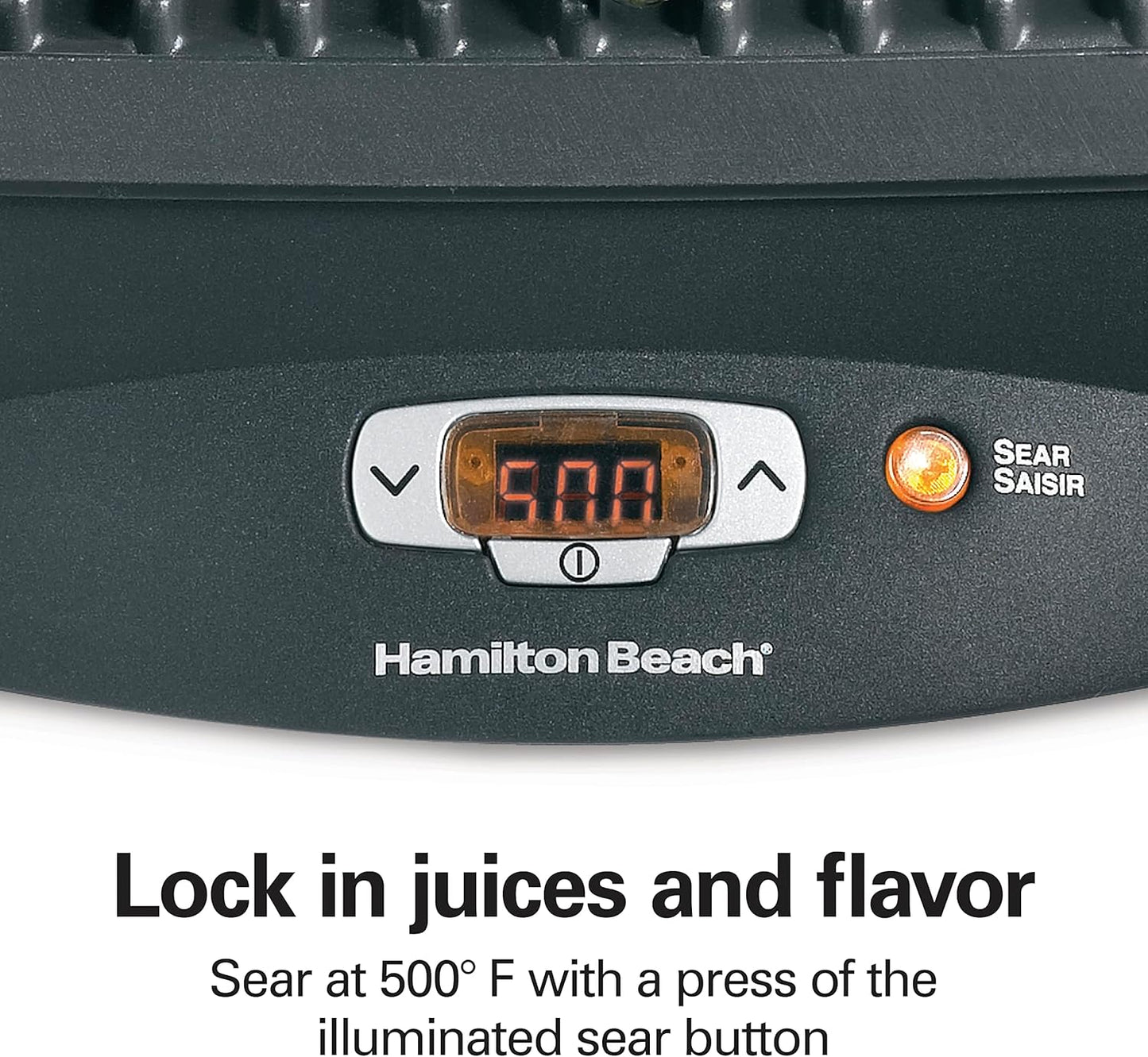 Hamilton Beach Steak Lover'S Electric Indoor Searing Grill, Nonstick 100 Square, Stainless Steel (25331), Black and Stainless, Medium