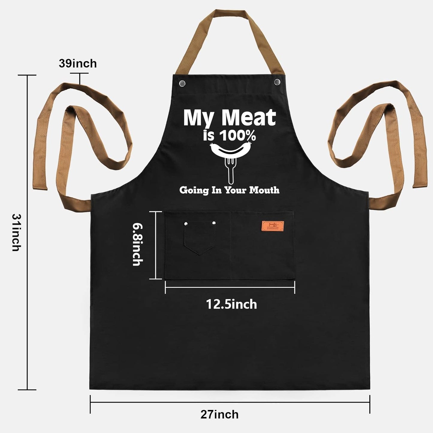 Gifts for Boyfriend, Husband Gifts from Wife, Fathers Day, Birthday Gifts for Men, Naughty Gifts for Him, Anniversary Mens Funny Gifts Gag Gifts - Kitchen Chef Apron W Pockets
