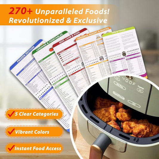 270+ Foods Air Fryer Cheat Sheet Magnets Cooking Guide Booklet, Air Fryer Cooking Guide Magnetic, Air Fryer Accessories for Fryer