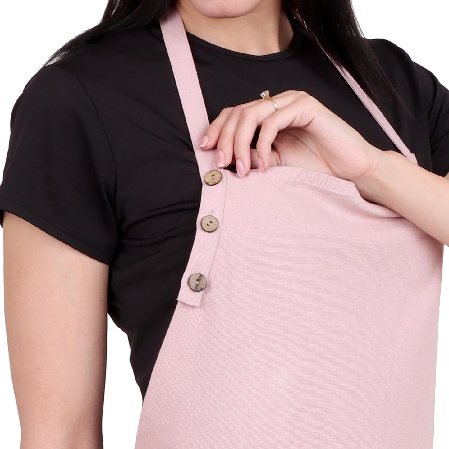 Kitchen Apron Cotton Waterdrop Resistant with Adjustable Aprons for Women with Pockets 8 Color Option Cooking
