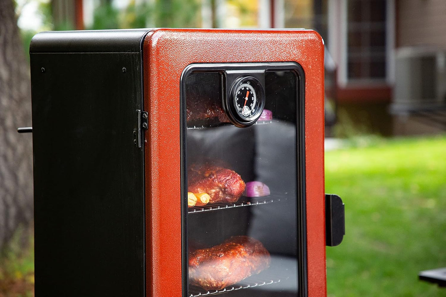 Pit Boss Grills PBV3G1 Vertical Smoker, Red Hammertone 684 Sq Inches (Pack of 1)