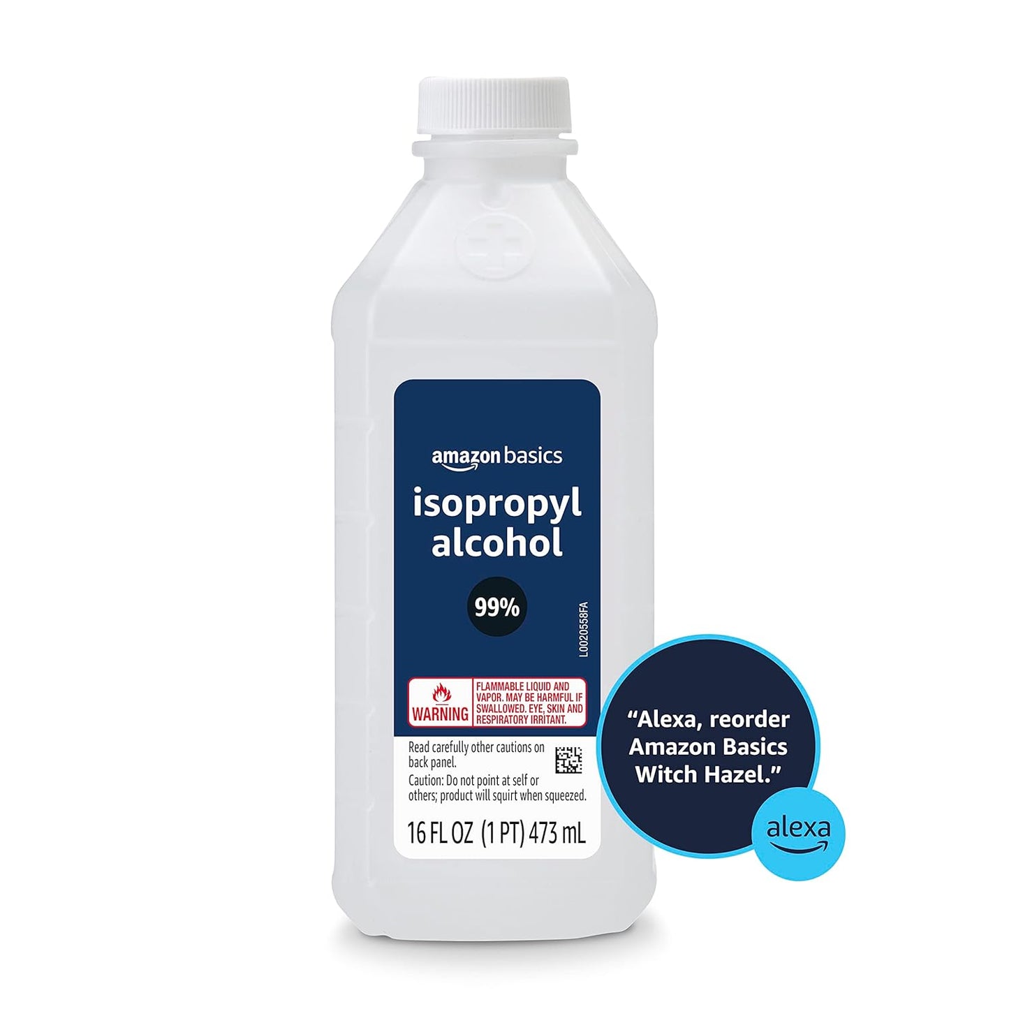 Amazon Basics 99% Isopropyl Alcohol for Technical Use, Unscented, 16 Fl Oz (Pack of 12)