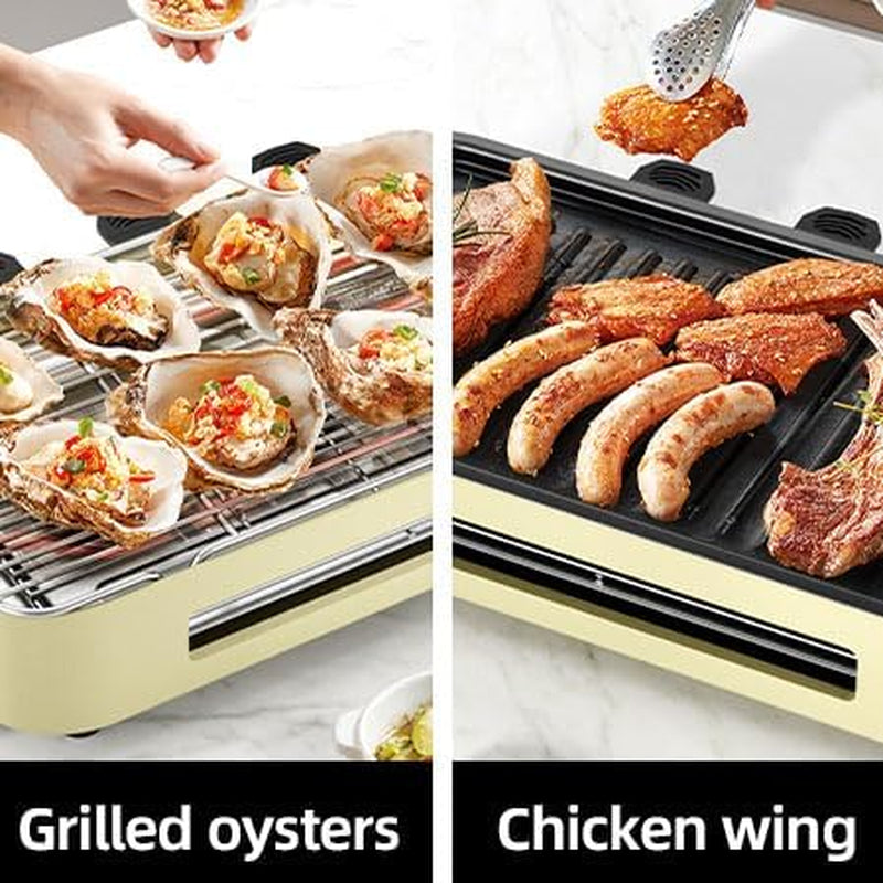 AORAN Indoor Grills Electric Smokeless – Versatile Smokeless Indoor Grill for Home Cooking, Featuring Indoor Grills Electric Smokeless, Skillet Griddle, and Kitchen Griddle White