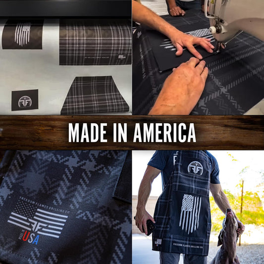 BBQ Grill Apron | Made in the USA | Kitchen Apron with Pockets | Grilling Accessory for Barbecue & Meat Smoker