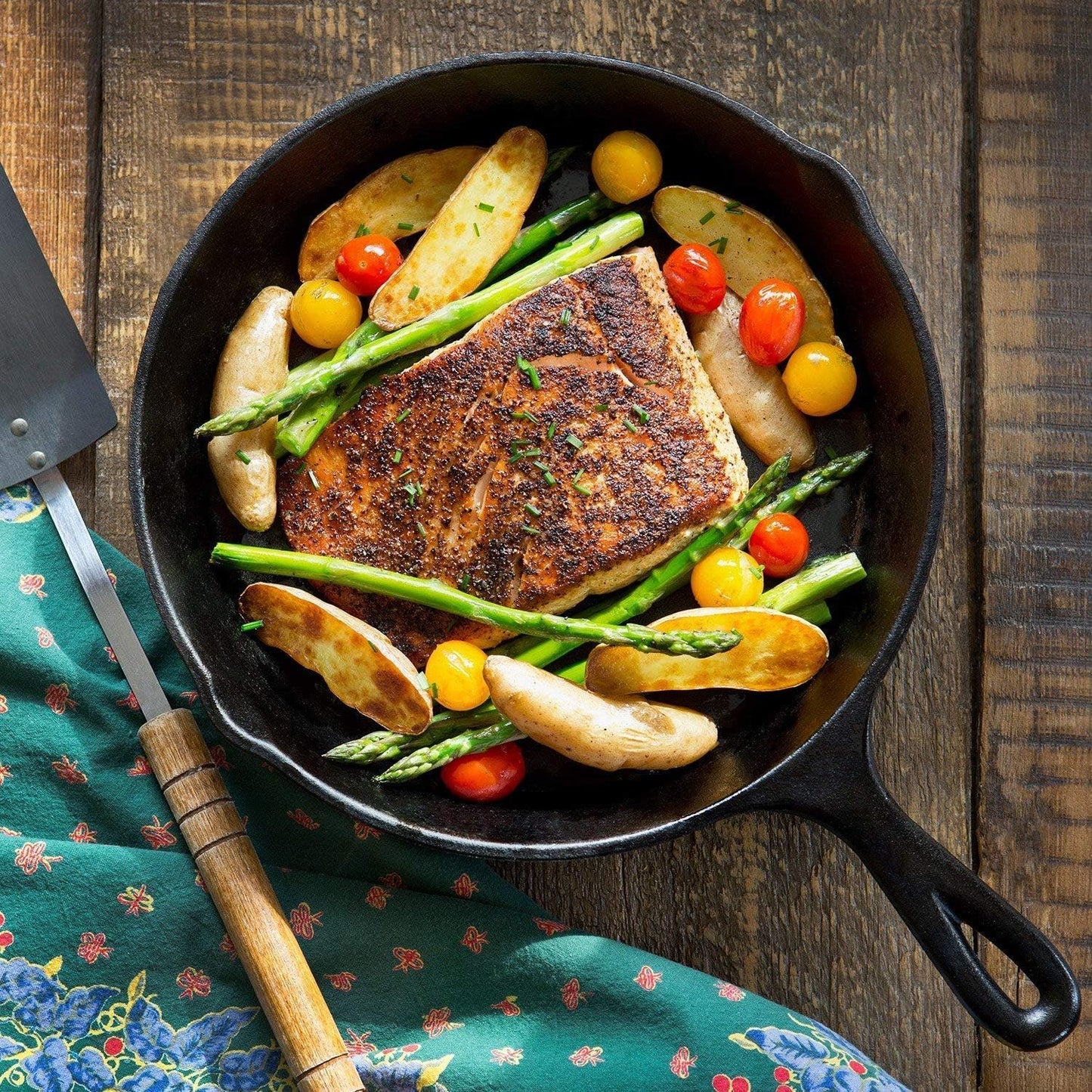 Cast Iron Skillet 3-Piece Set - Heavy-Duty Professional Restaurant Chef Quality Pre-Seasoned Pan Cookware Set - 10", 8", 6" Pans - for Frying, Saute, Cooking, Pizza & More,Black