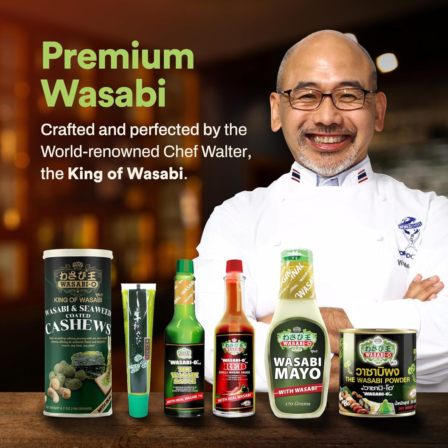 Wasabi-O Real Wasabi Paste – Authentic Japanese Fresh Wasabi Root, Mild Heat, Squeeze Tube for Sushi, Sauce, Mayo, Seafood – 3 X 1.52 Oz