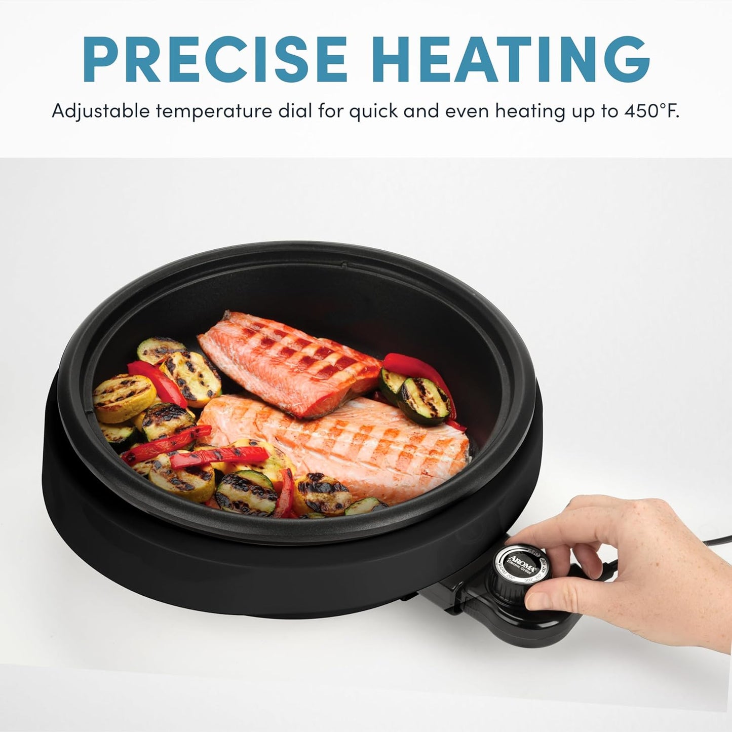 Aroma Housewares ASP-137B 3-Quart/10-Inch 3-In-1 Super Pot with Grill Plate, Black