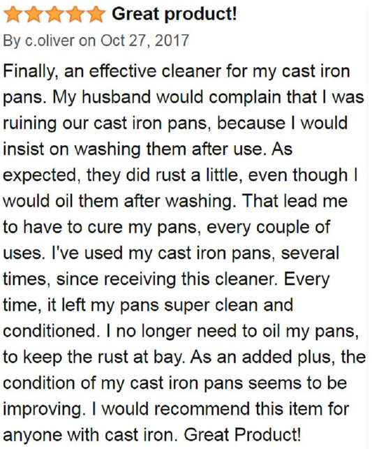 Culina Cast Iron Seasoning Stick & Soap & Oil Conditioner & Restoring Scrub & Stainless Scrubber | All Natural Ingredients | Best for Cleaning, Non-stick Cooking & Restoring | Cast Iron Cookware - LivanaNatural