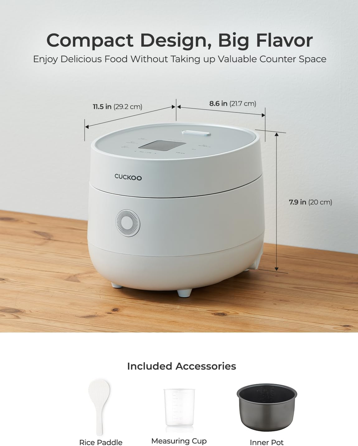 CUCKOO Rice Cooker 3 Cup Uncooked / 6 Cup Cooked, Modern Fuzzy Logic Rice Cooker Small with Delay Timer & Keep Warm Setting, Versatile Food Steamer for Cooking, Non-Stick Inner Pot, White (CR-0375FW)