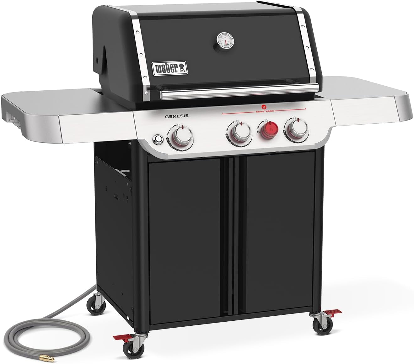 Weber Genesis E-325 Natural Gas Grill for Outdoor Cooking, 3 Burners, Black