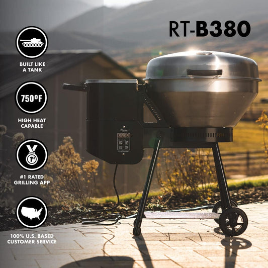 Recteq Pellet Grill RT-B380 Bullseye + Cover, BBQ, Outdoor, and Electric Pellet Smoker Grill, Electric Smokers, Uses 100% Wood Pellets for Ribs, Brisket, Chicken, Sear, Smoke