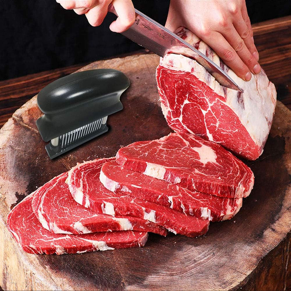 Meat Tenderizer with 48 Stainless Steel Ultra Sharp Needle Blades Heavy Duty Cooking Machine for Tenderizing Beef, Turkey, Chicken, Steak, Veal, Pork, Fish Etc