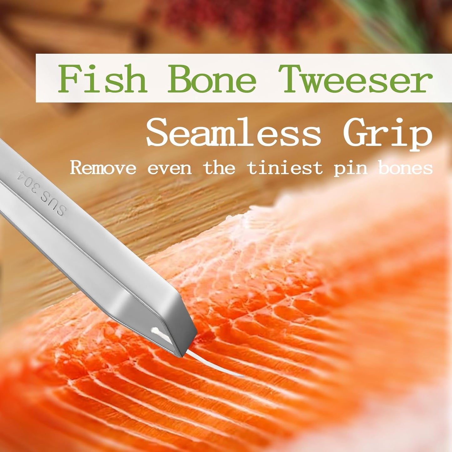 Fish Bone Pliers/Tweezers 304 Food Grade Stainless Steel Deboning Tool Kit for All Kinds of Fish