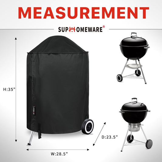 22 Inch Grill Cover for Weber Kettle Charcoal, Waterproof and Heavy Duty BBQ Covers with Fade Resistant