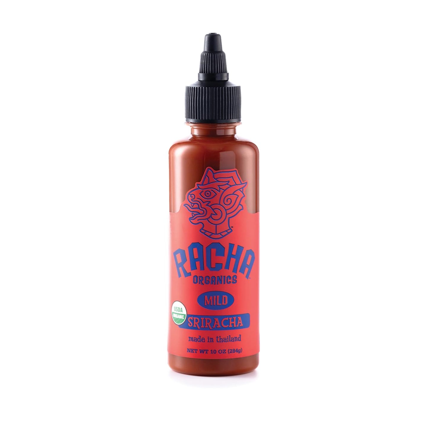 Racha Organics - MEDIUM Sriracha Sauce - USDA Certified Organic Hot Sauce 10Oz (284 G) Easy Squeeze Bottle & Racha Organics - MILD Sriracha Sauce - USDA Certified Organic Hot Sauce 10Oz (284 G)
