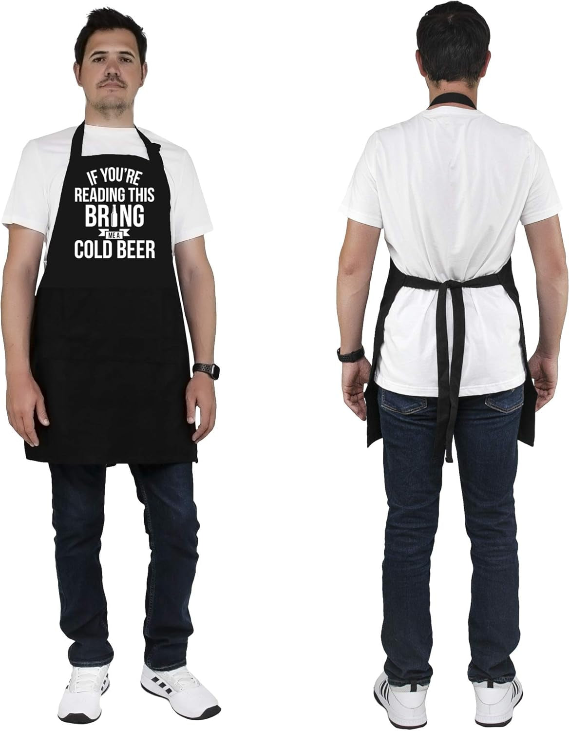 Neweleven Fathers Day Gift for Men, Dad, Husband, Him - Aprons for Men with Pockets