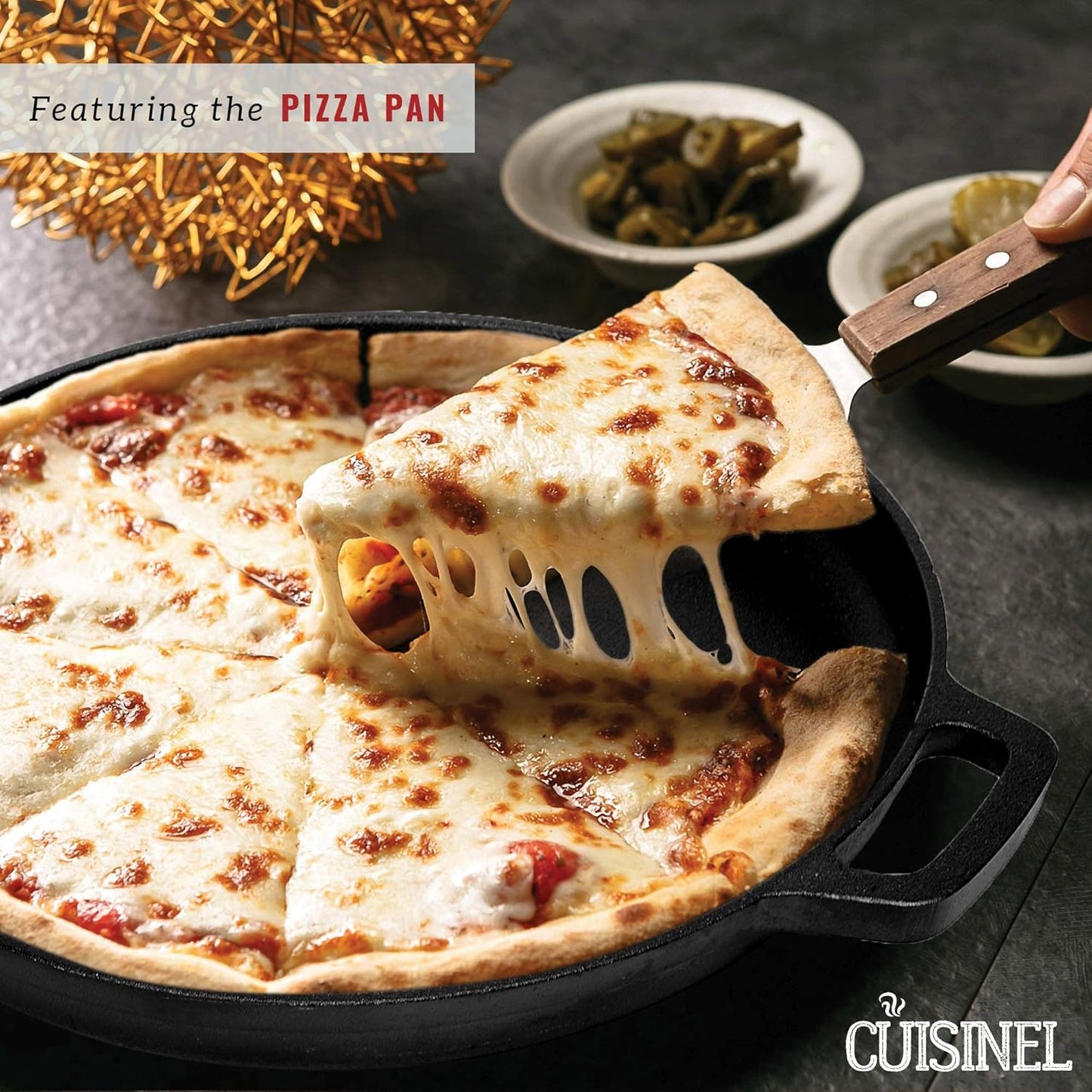 Cast Iron Cookware Set - 17-Piece Pre-Seasoned Kit - 8" Skillet + 10"+12" Skillets with Glass Lid + Grill Pan + Multi-Cooker/Dutch Oven + Flat Griddle + Pizza Pan + Pan Rack Organizer - Indoor/Outdoor