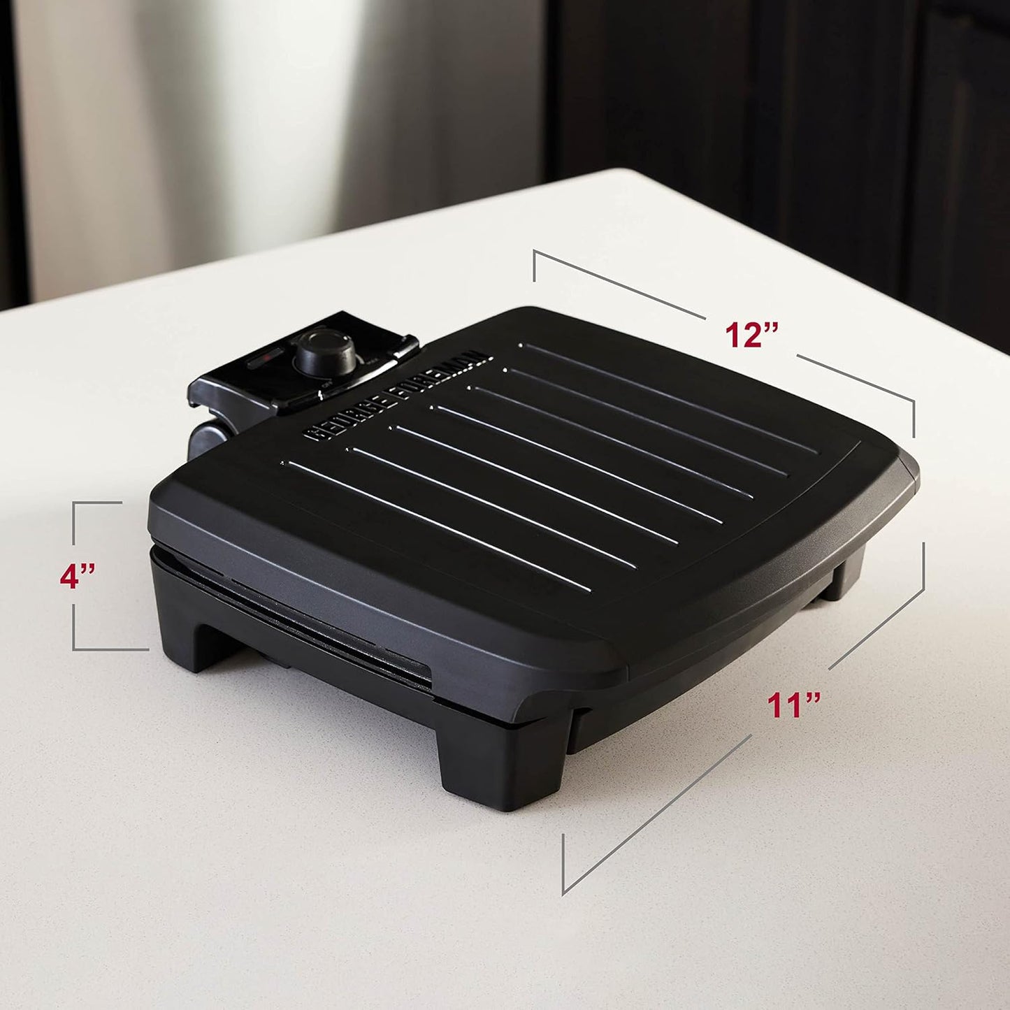 GEORGE FOREMAN® Contact Submersible™ Grill, 5-Serving Grill - Adjustable Temperature Control, Black Plates, Wash the Entire Grill