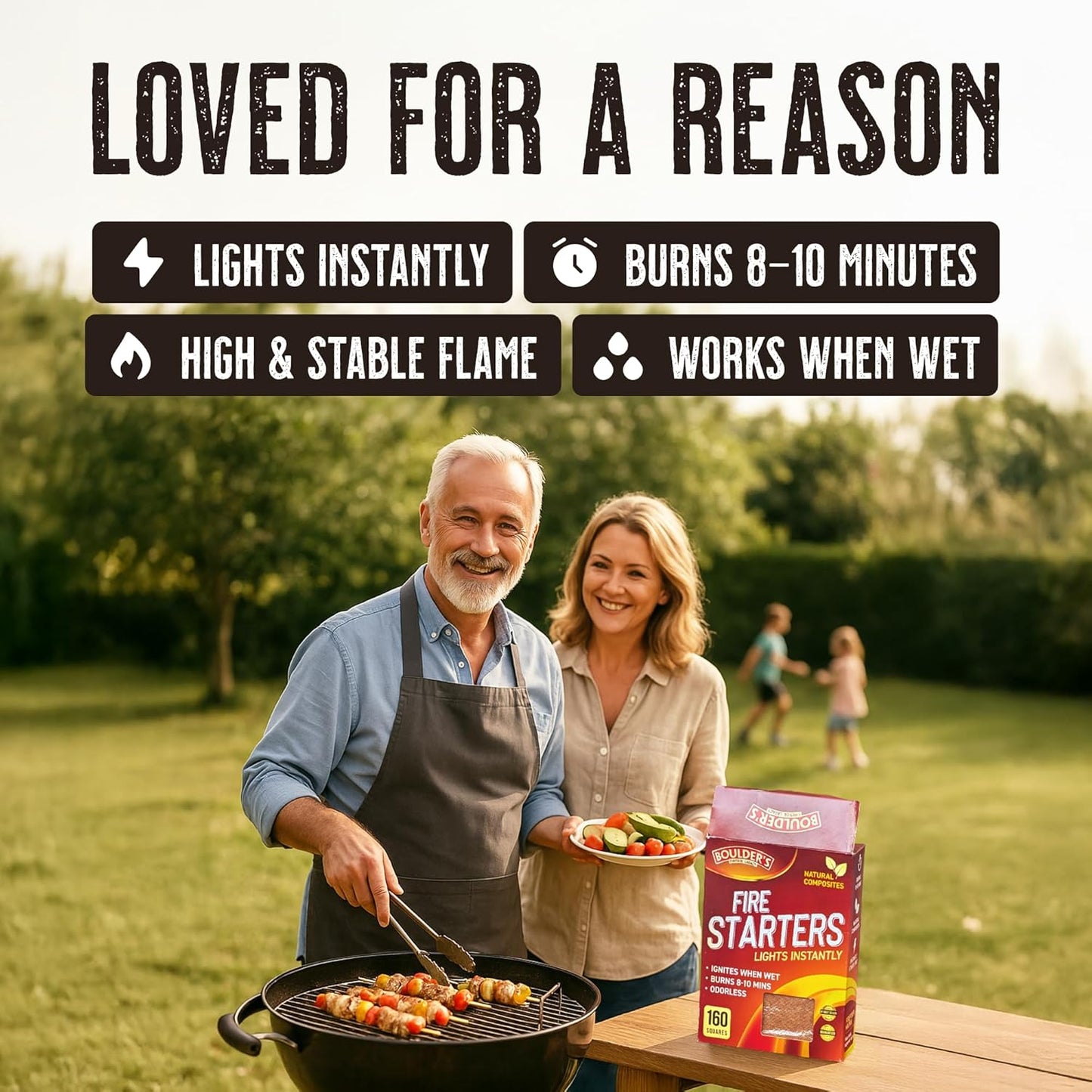 Fire Starter Cubes, 160 Pcs - Bulk Pack - Fast Grill BBQ Charcoal Start - Odorless & Waterproof - Firestarter Squares for Campfire, Outdoor Fire Pit, Wood Stove, Fireplace, Logs - Camping Essentials