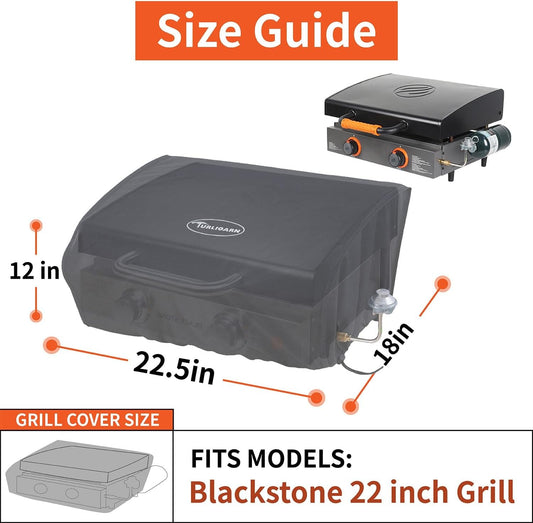 Blackstone 22" Griddle Cover - Water Resistant 600D Polyester Heavy Duty Flat Top Gas Grill Cover - Exclusively Fits Blackstone 22" Griddle Cooking Station