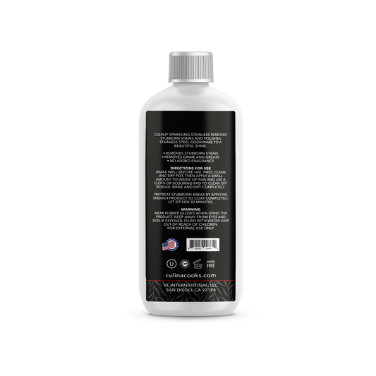 Culina Stainless Steel Cleaner for Cookware & Appliances | 12 oz | Kosher OU Certified | Made in USA - Livananatural