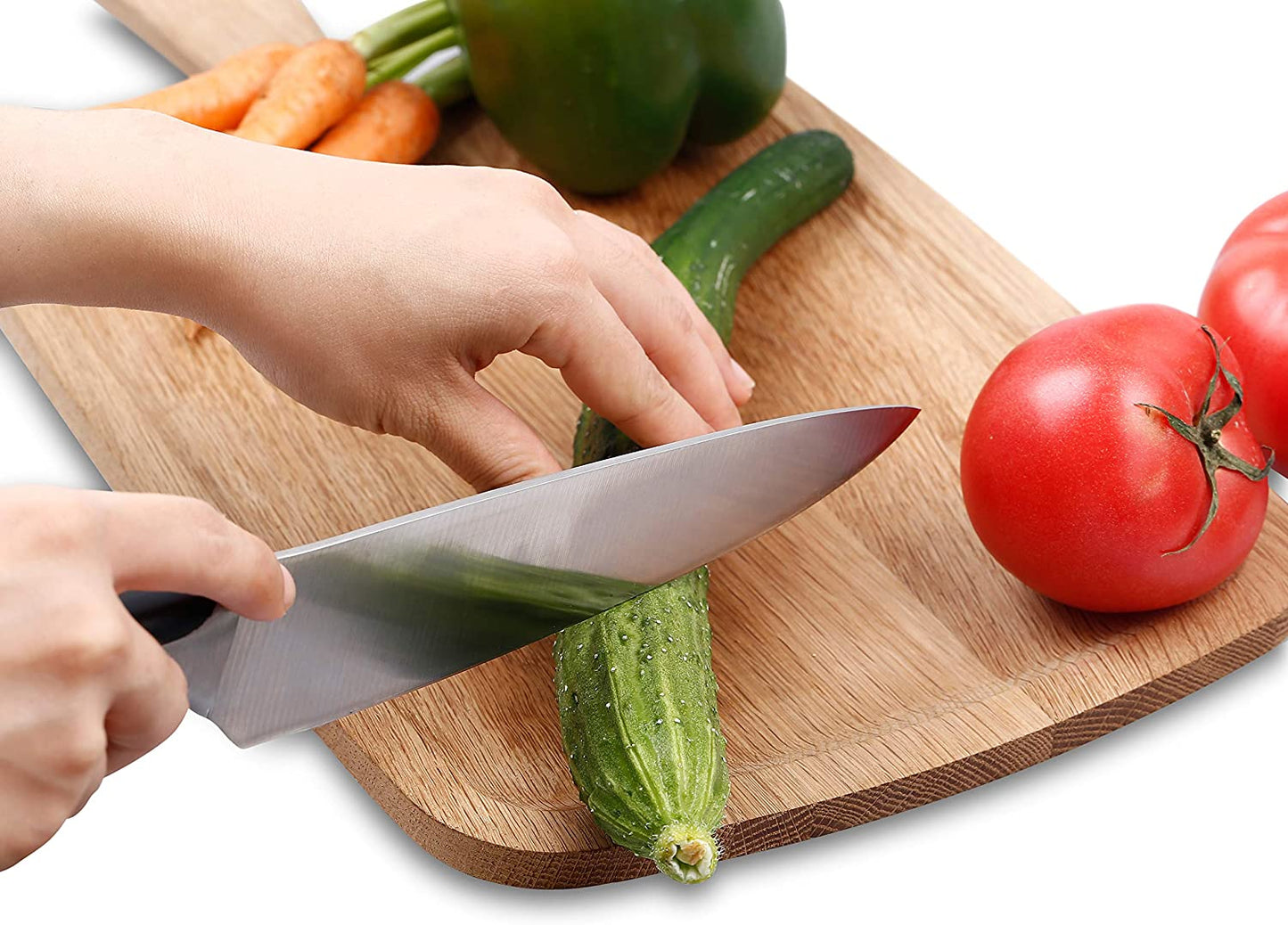 Culina® Pro 7-Piece German-steel Forged Knife Set with Wood Storage Block and 5-inch Utility Knife - Livananatural