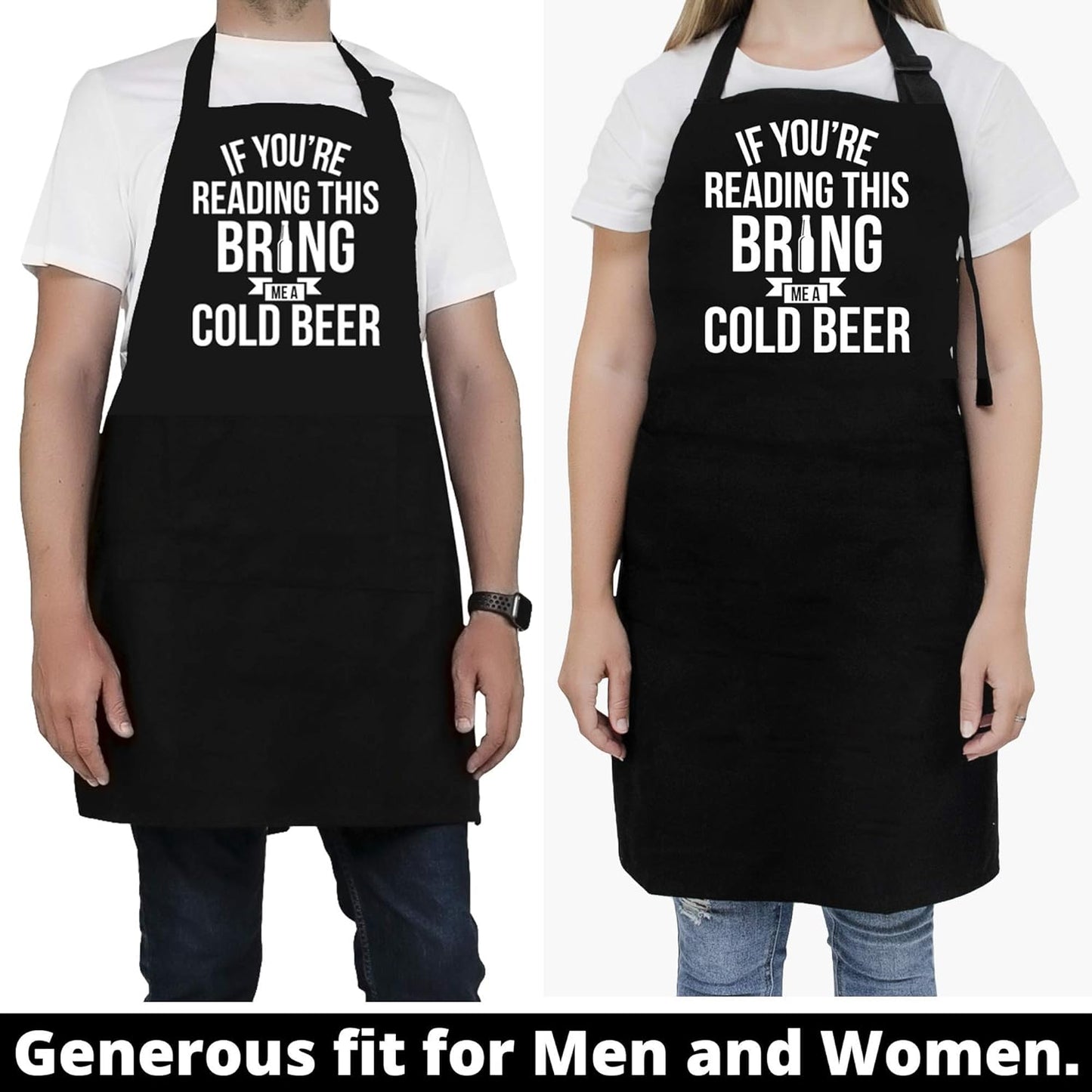 Neweleven Fathers Day Gift for Men, Dad, Husband, Him - Aprons for Men with Pockets