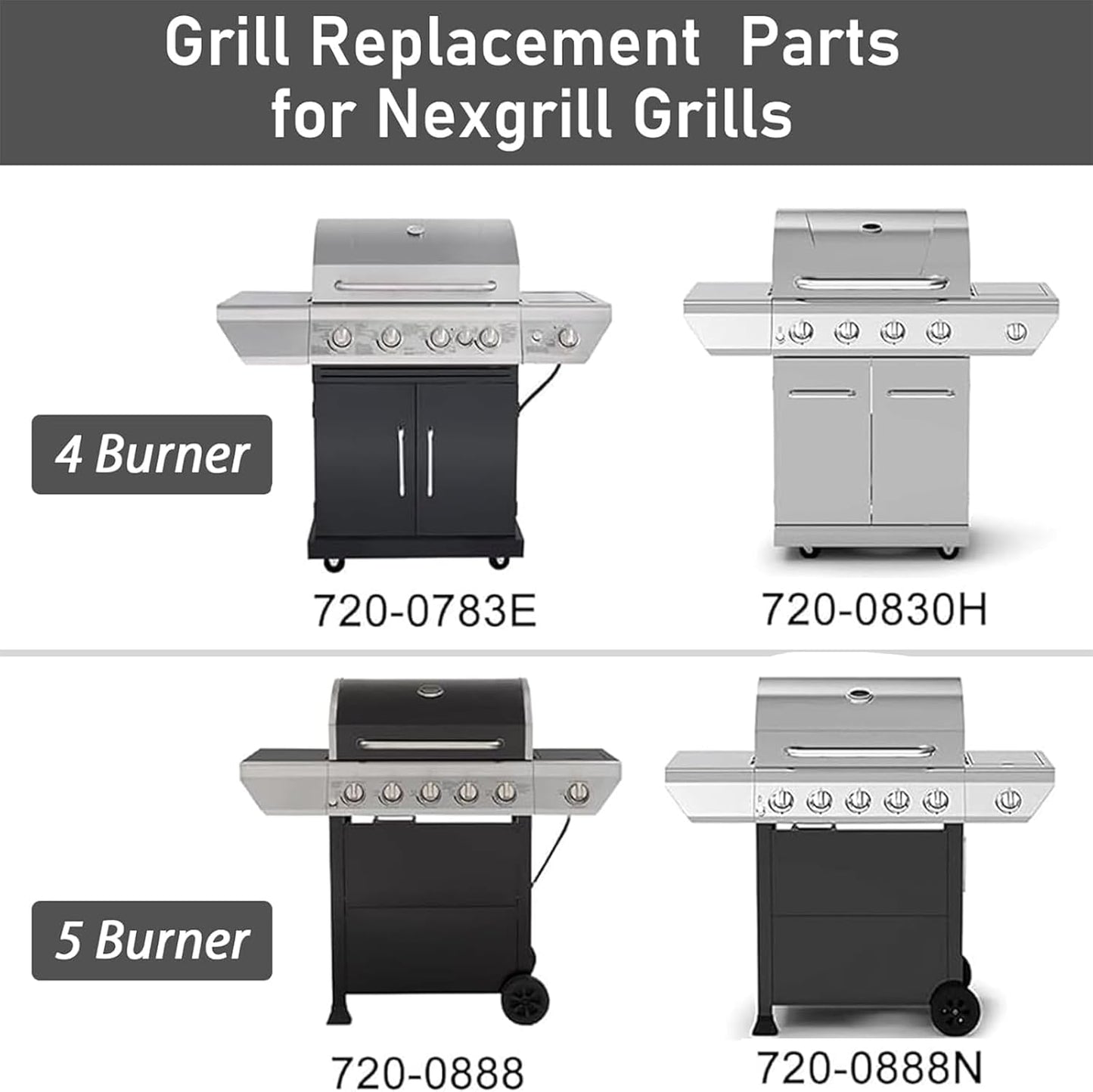 Grill Grates for Nexgrill Replacement Parts 5 Burner 720-0888N 720-0888,17 Inch Cast Iron Cooking Grate Replacement for Nexgrill 4 Burner 720-0830H 720-0830X 720-0888S 720-0783W for Nexgrill 5 Burner